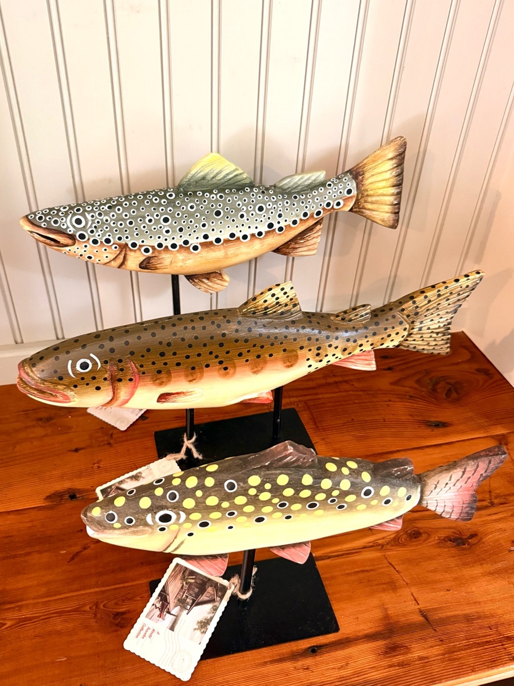 Decorative Carved Wooden Fish Trout Decor